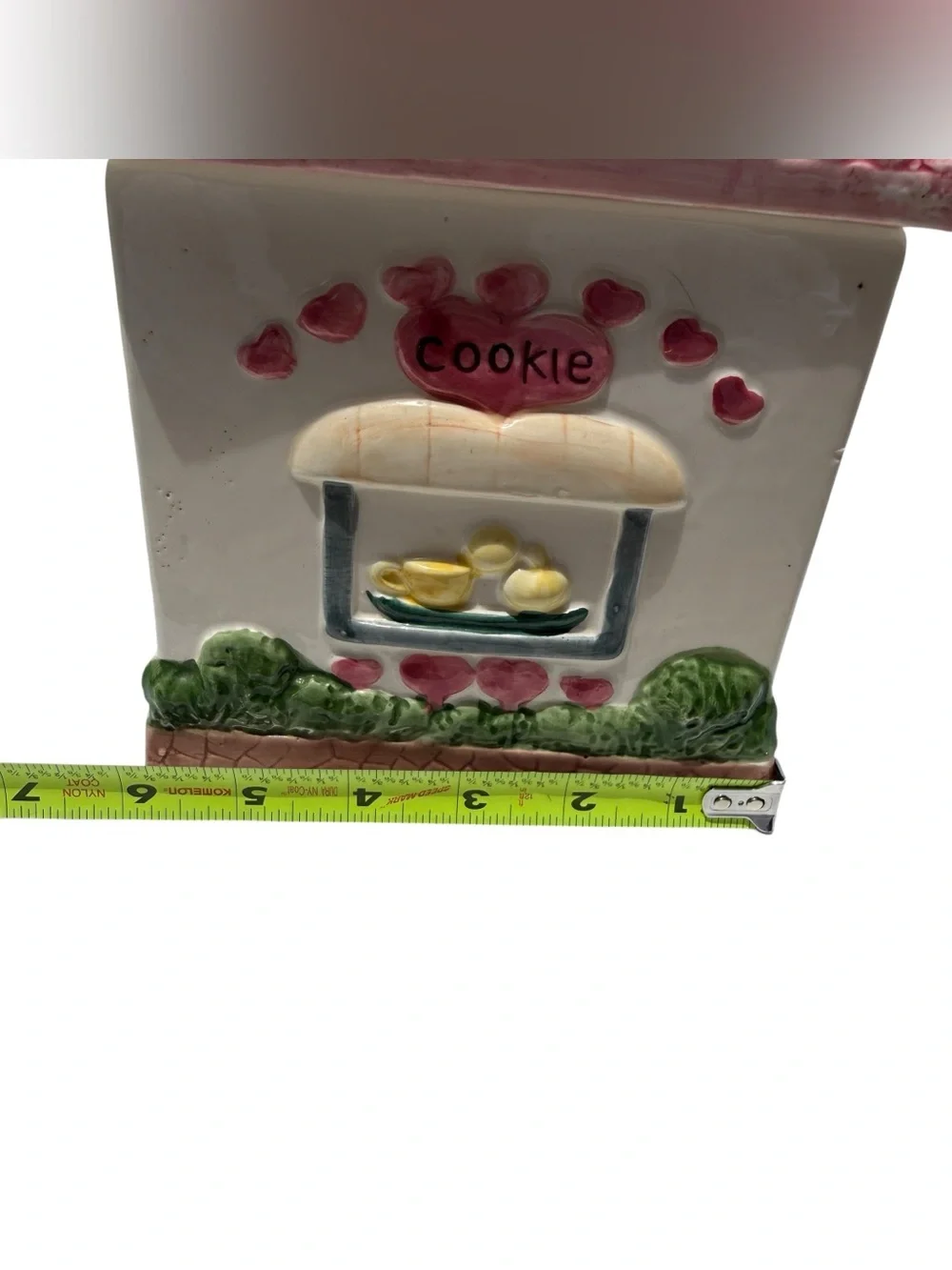Vintage Pink Cottage Cookie House Cookie Jar Valentine Cottagecore Ceramic Decor